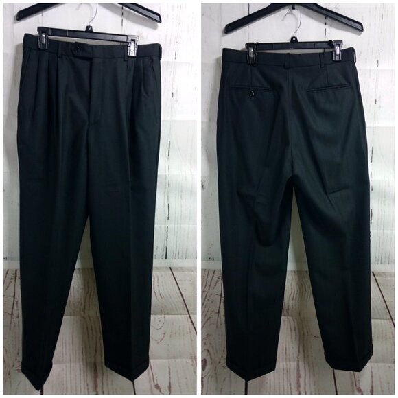 Trieste 41R 2 Button Black Herringbone Striped 2pc - Picture 13 of 15